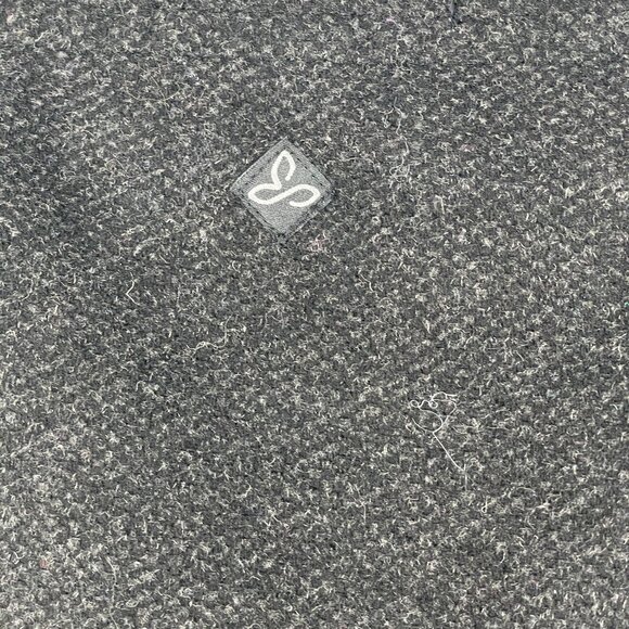 Prana Nicky Charcoal Grey Tweed Wool True Wrap Buttoned Mini Skirt Women's 10 - Picture 5 of 7